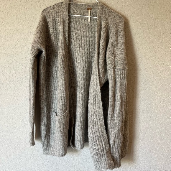 Free People Sweaters - Free People Open Gray Knit Cardigan